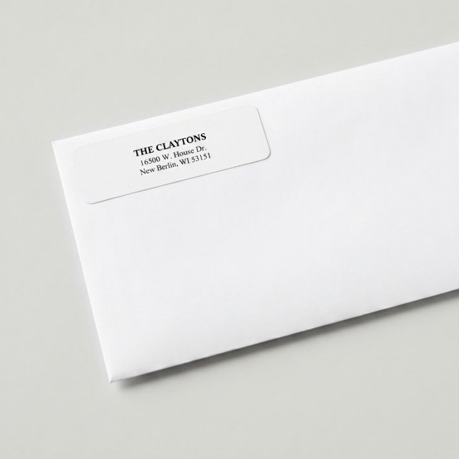Étiquettes d'adresse de retour blanches simples (Créateur téléchargé)