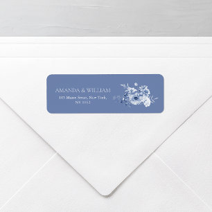 Étiquettes d'adresse de retour bleu bleu poussiére