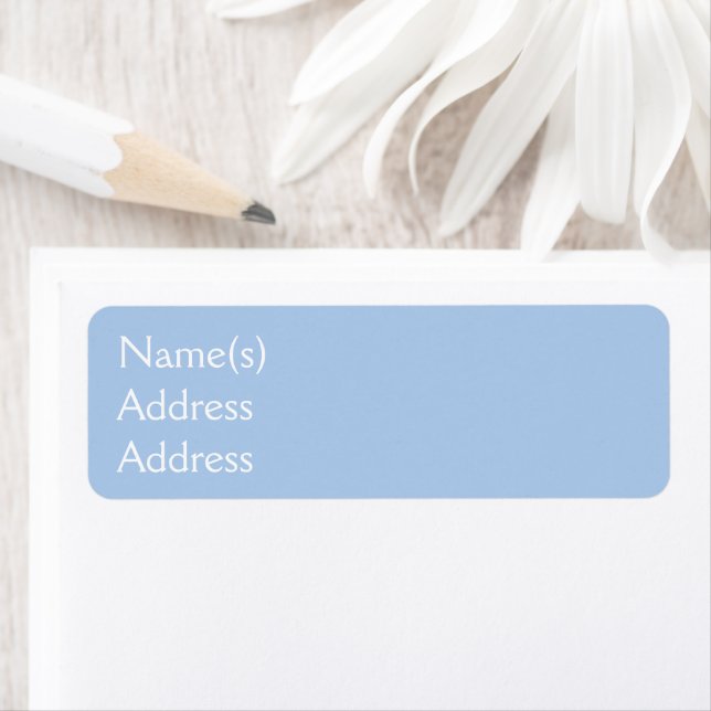 Étiquettes d'adresse de retour bleu clair (En situation)