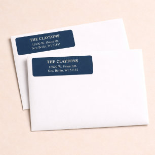 Étiquettes d'adresse de retour bleu classique simp