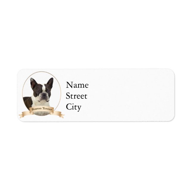 Étiquettes d'adresse de retour Boston Terrier (Devant)