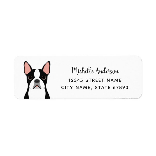 Étiquettes d'adresse de retour Boston Terrier (Devant)