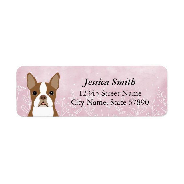 Étiquettes d'adresse de retour Boston Terrier (Devant)