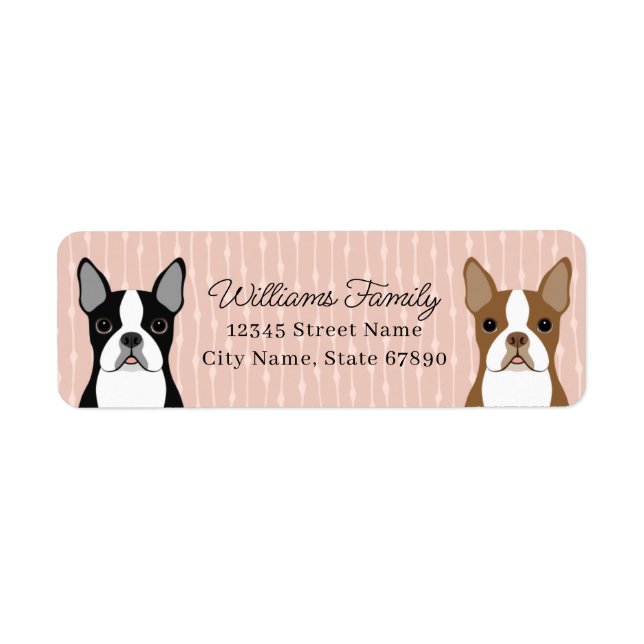 Étiquettes d'adresse de retour Boston Terrier (Devant)