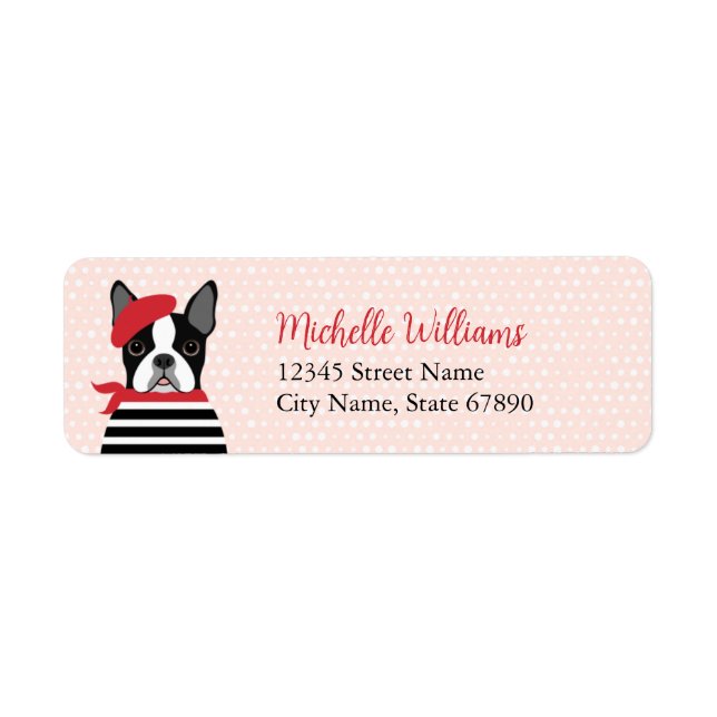 Étiquettes d'adresse de retour Boston Terrier (Devant)