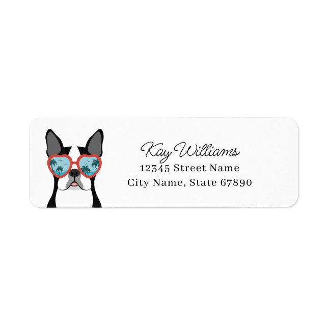 Étiquettes d'adresse de retour Boston Terrier (Devant)