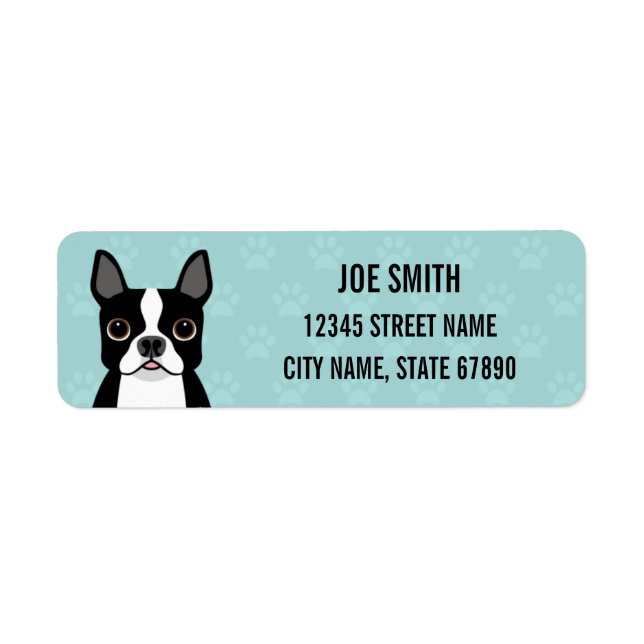 Étiquettes d'adresse de retour Boston Terrier (Devant)