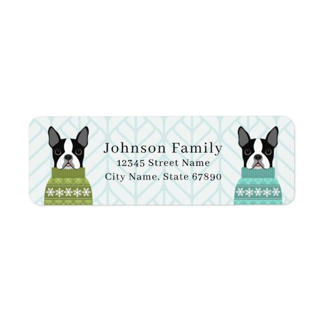 Étiquettes d'adresse de retour Boston Terrier (Devant)