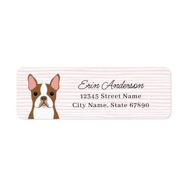 Étiquettes d'adresse de retour Boston Terrier (Devant)
