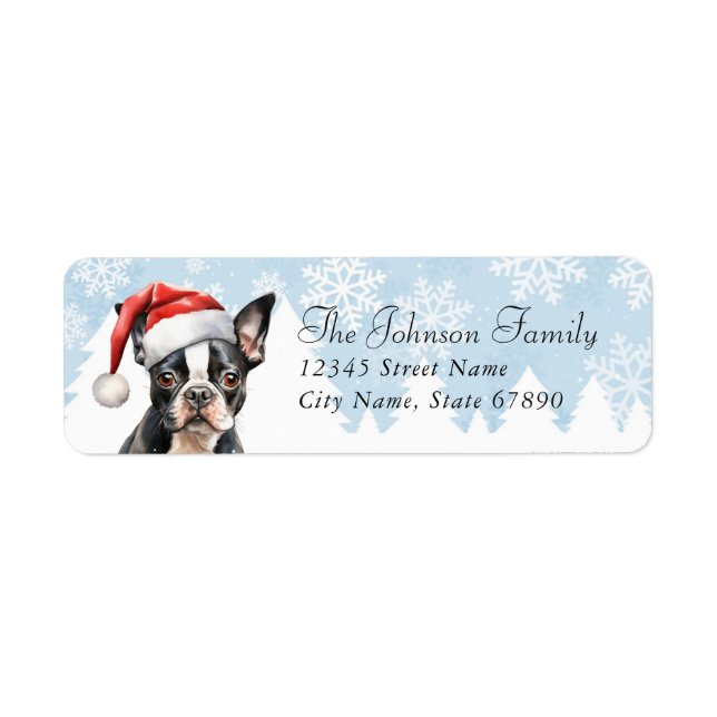 Étiquettes d'adresse de retour Boston Terrier (Devant)