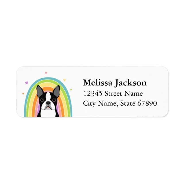 Étiquettes d'adresse de retour Boston Terrier (Devant)