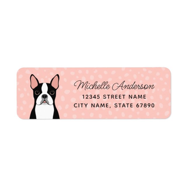 Étiquettes d'adresse de retour Boston Terrier (Devant)