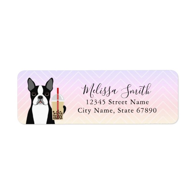 Étiquettes d'adresse de retour Boston Terrier (Devant)