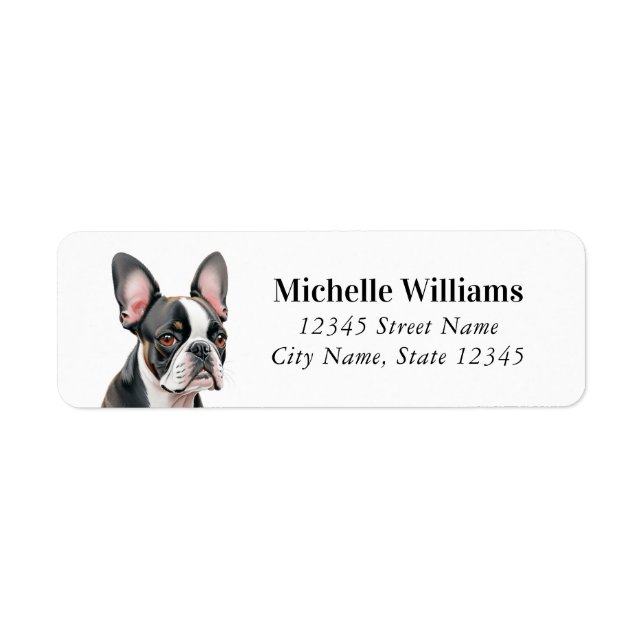 Étiquettes d'adresse de retour Boston Terrier (Devant)