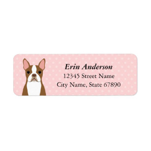Étiquettes d'adresse de retour Boston Terrier