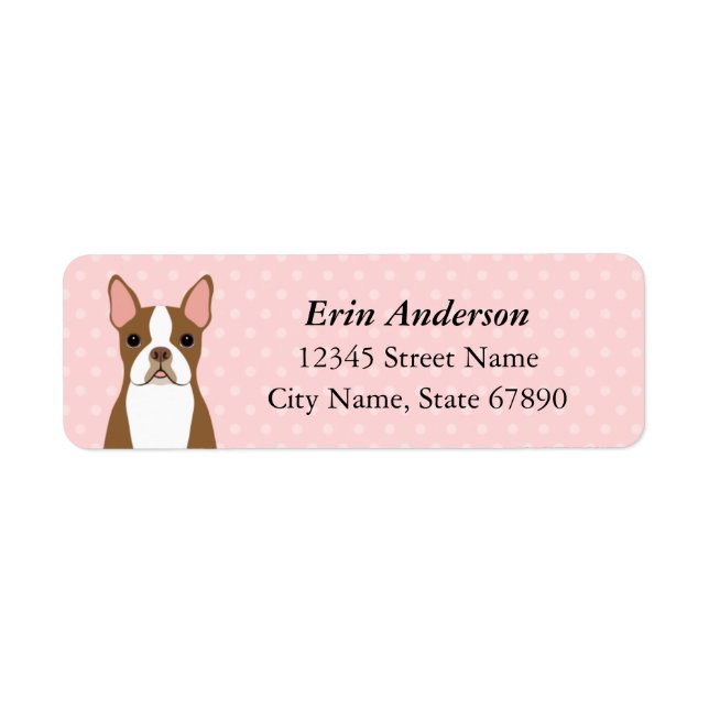 Étiquettes d'adresse de retour Boston Terrier (Devant)