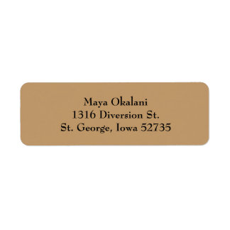 Étiquettes d'adresse de retour Brown clair simple