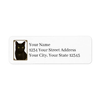 Étiquettes d'adresse de retour Chat Noir