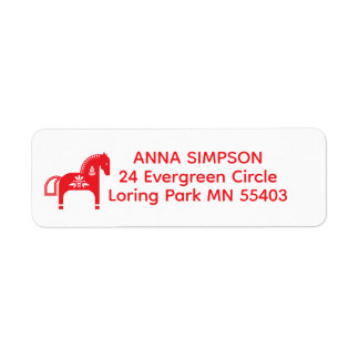 Étiquettes d'adresse de retour Cheval Rouge Dala S