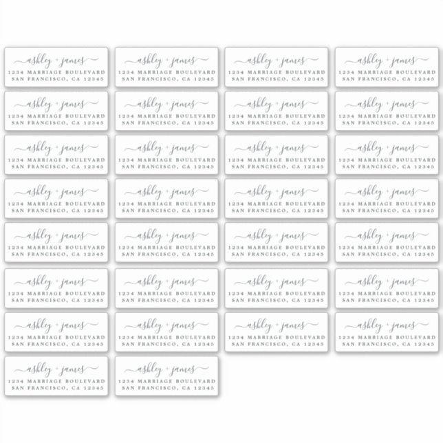 Étiquettes d'adresse de retour chic 3,42 x 1,45 po (Devant)