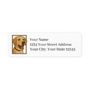 Étiquettes d'adresse de retour Chien Lab jaune