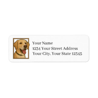 Étiquettes d'adresse de retour Chien Lab jaune