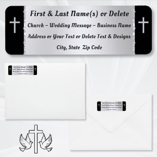 Étiquettes d'adresse de retour chrétienne, église,