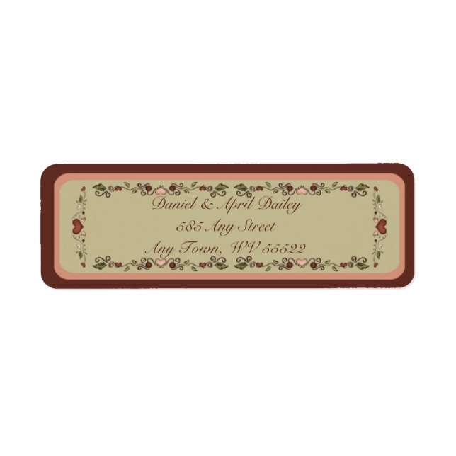 Étiquettes d'adresse de retour Coeurs en floraison (Devant)