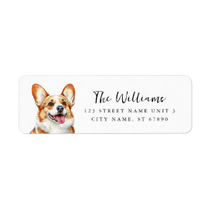 Étiquettes d'adresse de retour Corgi