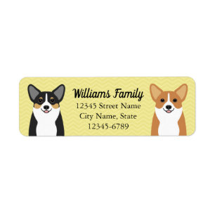 Étiquettes d'adresse de retour Corgi