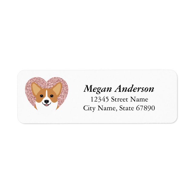 Étiquettes d'adresse de retour Corgi (Devant)