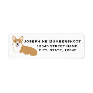 Étiquettes d'adresse de retour Corgi - conception 