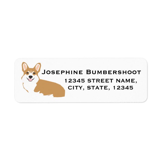 Étiquettes d'adresse de retour Corgi - conception  (Devant)