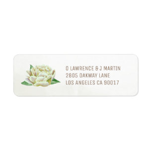 Étiquettes d'adresse de retour Cream Peony