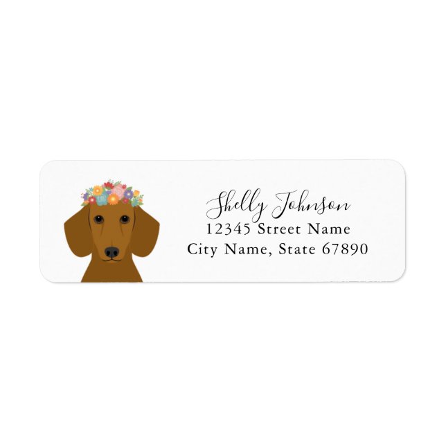 Étiquettes d'adresse de retour Dachshund (Devant)