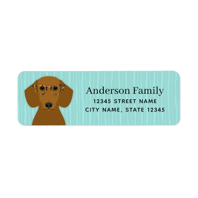 Étiquettes d'adresse de retour Dachshund (Devant)