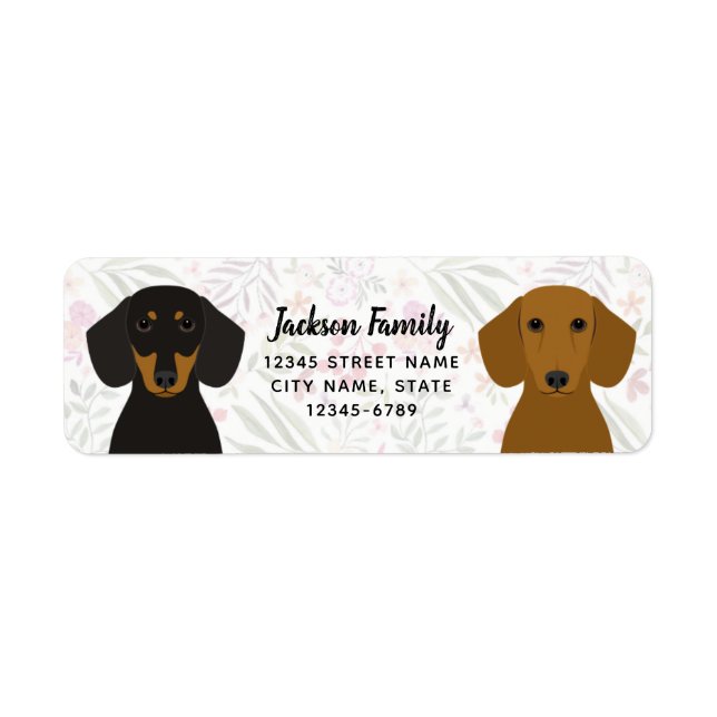 Étiquettes d'adresse de retour Dachshund (Devant)