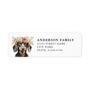Étiquettes d'adresse de retour Dachshund