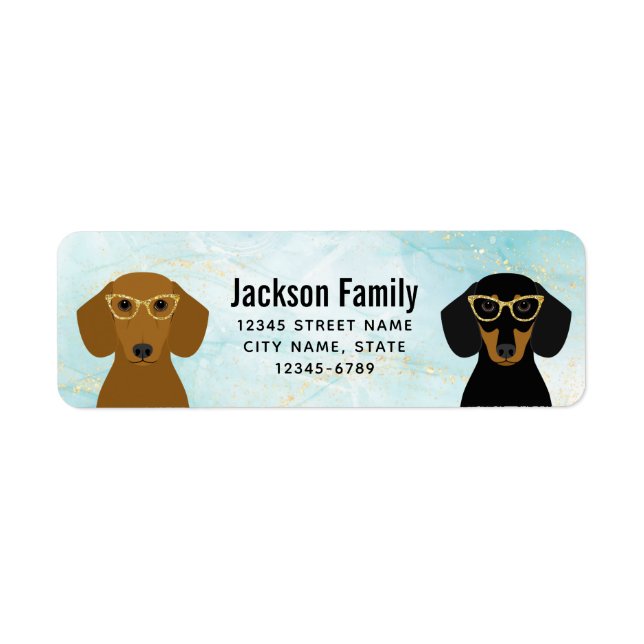 Étiquettes d'adresse de retour Dachshund (Devant)