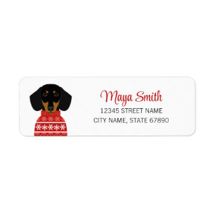 Étiquettes d'adresse de retour Dachshund