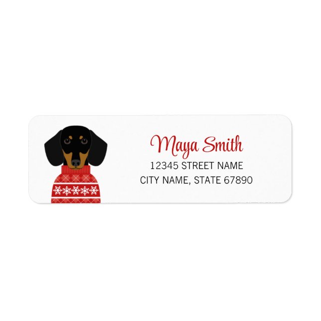Étiquettes d'adresse de retour Dachshund (Devant)