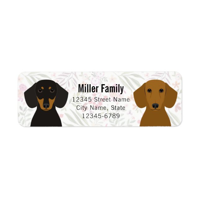 Étiquettes d'adresse de retour Dachshund (Devant)