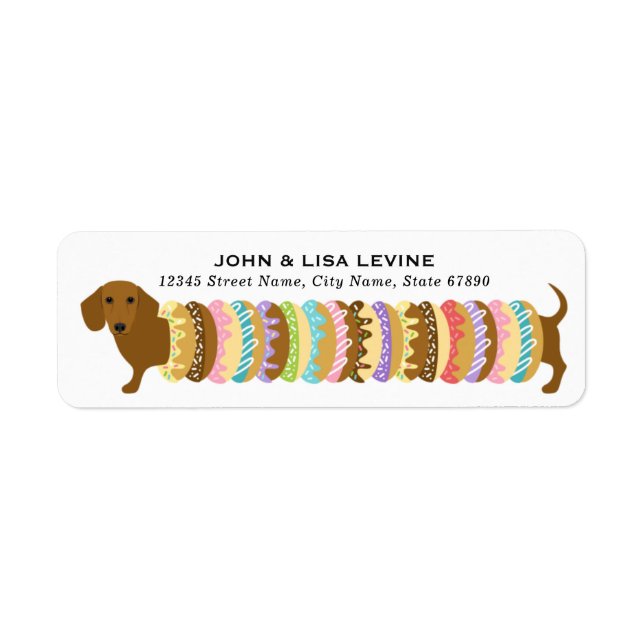 Étiquettes d'adresse de retour Dachshund (Devant)