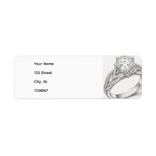 Étiquettes d'adresse de retour de bague de fiançai