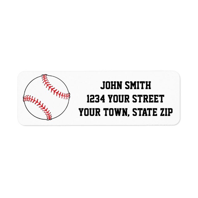 Étiquettes d'adresse de retour de baseball à thème (Devant)