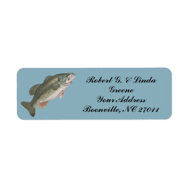 ÉTIQUETTES D'ADRESSE DE RETOUR DE BASES LARGEMOUTH (Devant)