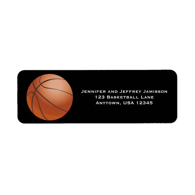 Étiquettes d'adresse de retour de basket-ball sur  (Devant)