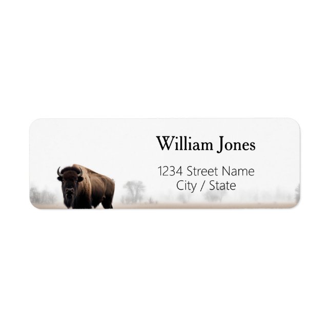 Étiquettes d'adresse de retour de bison (Devant)
