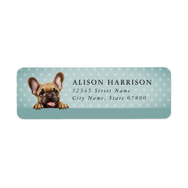 Étiquettes d'adresse de retour de Bulldog en franç (Devant)