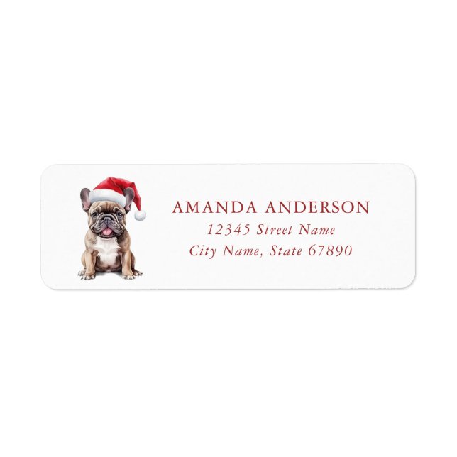 Étiquettes d'adresse de retour de Bulldog en franç (Devant)